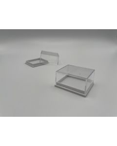 Thumbnail Box, Acrylic Box, T4L; white, 1 1/2 x 1 2/5 x  3/4 inch (41 x 35 x 21 mm); 10 pcs