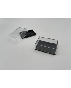 Miniature Box, Acrylic Box, T6L; black, 2 1/4 x 1 3/5 x  4/5 inch (59 x 41 x 21 mm); 10 pcs