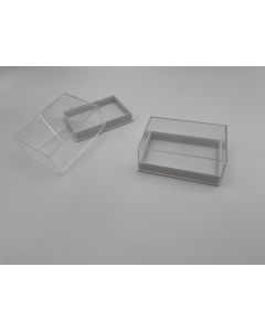 Miniature Box, Acrylic Box, T8H; white, 3 x 2 x 1 1/4 inch (80 x 55 x 32 mm); 10 pcs