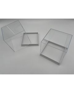 Small Cabinet Box, Acrylic Box, T8F; white, 3 1/4 x 3 1/4 x 3 inch (82 x 82 x 78 mm); 40 pcs