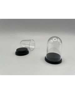 Domed box; small, black, 25 x 44 mm; 10 pieces

