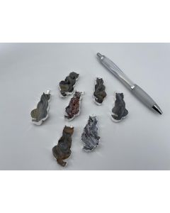 Druzy Quartz geode; pendant, in metal setting, silver, cat; 1 piece