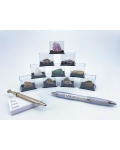Beginner mineral set; with mineral gripper and label pad; 1 piece
