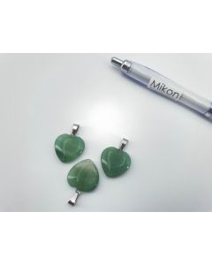 Gemstone Pendant, necklace pendant; heart, 20mm, Aventurin; 1 piece