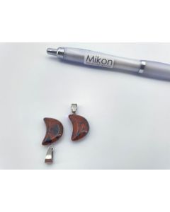 Gemstone pendant; moon, crescent moon, Mahagoni Obsidian; 1 piece