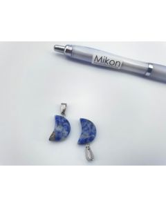 Gemstone pendant; moon, crescent moon, Sodalite; 1 piece