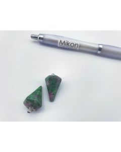 Gemstone pendant; pendulum, Ruby in Zoisite, approx. 2 cm; 1 piece