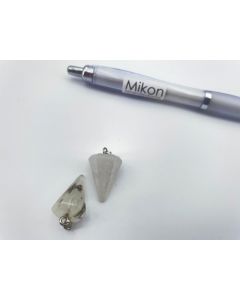 Gemstone pendant; pendulum, Quartz, white, approx. 2 cm; 1 piece