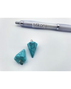 Stone pendulum pendant; Turquoise dyed; 1 piece