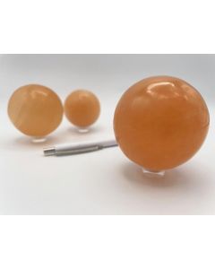 Selenite ball, 7-8 cm, orange, 10 pieces