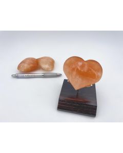 Selenite heart; orange, app. 7 cm; 1 piece