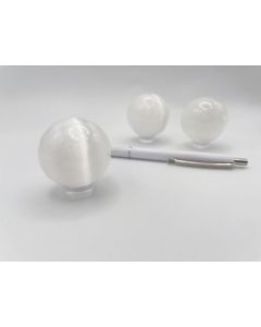 Selenite ball, approx. 1 1/2 inch, white; 20 pieces