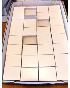 Specimen Boxes with lids; with white cotton insert; (mineral boxes) 192 pcs, 32 per flat, 6 flats

