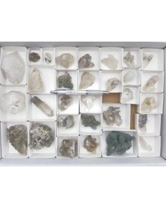 Mountain crystal xls, smoky quartz xls, chlorite, Mix; Zinggenstock, Switzerland, from the Strahler Rufibach; 1 flat