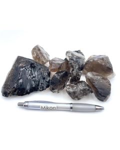 Smoky quartz; partly morion, dark pieces, Zomba, Malawi; 1 kg