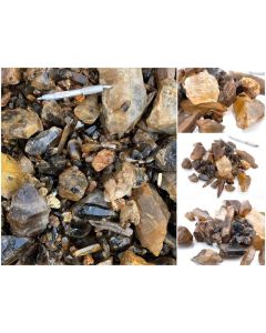 Smoky quartz; crystals and pieces, mix, Mzimba, Malawi; 10 kg.