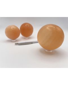 Selenite ball; approx. 2 1/2 inch, orange; 10 pieces