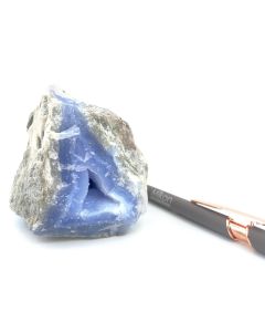 layer agate "Blue Lace", druzy; Jombo, Malawi; Scab, single piece