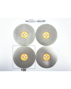 Diamond lap; 8" (20 cm), grain 100, approx. 1/20" (1.2 mm) thickness, 1/2" (12.7 mm) mount; 1 piece


