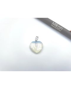 Gemstone pendant, chain pendant; heart, Opalite, approx. 2 cm; 1 piece