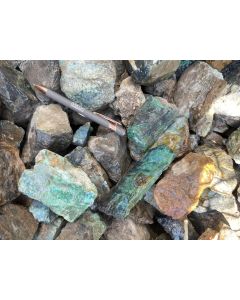 Blue Calcedony with Malachite; Bolivia; 100 kg