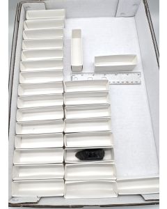 Specimen FoldUp Boxes SB 45; 3.5 x 1 x 1.1 inch (90 x 25 x 30 mm); 100 pcs, fit 45 per flat.