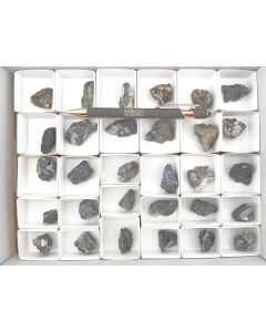 Silver minerals, pyrargyrite xx, dyscrasite, argyrodite xx, canfieldite xx; Colquechaca, Bolivia; 1 half size flat, Unique