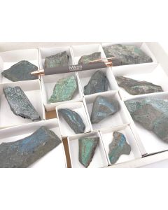 Langite, brochantite xls; Röhringsschacht, Wettelrode, Germany; 1 half size flat, Unique