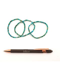 Wrist band, turquoise (faceted) and real silver sphere, 3 mm spheres, 1 piece