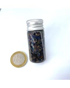 Opal; black gem opal in a bottle; 1 piece
