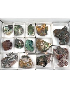 Libethenite xls, Pseudomalachite xls; Portugal; 1 flat; unique piece (19)