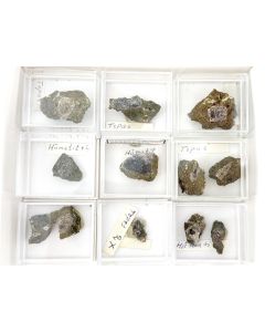 Topas, Hematite, Sellaite xls; Nivelingsberg, Eifel, Germany; Box