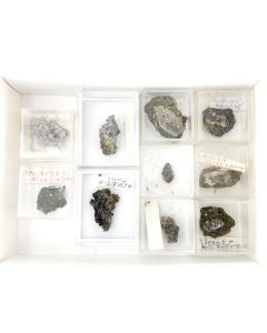 Topas, Hematite, Sellaite xls; Nivelingsberg, Eifel, Germany; Box