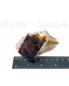 Azurite xls + Malachite; Midelt, Morocco; Scab