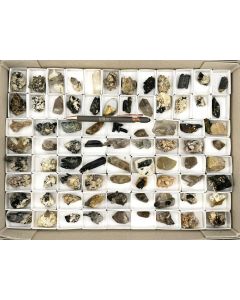 Smoky Quartz xls, Aegirine xls, Feldspar xls; Mt. Malosa, Zomba, Malawi; 1 unique flat (548)