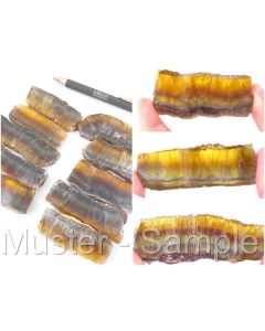 fluorite, honey fluorite, slices; polished, yellow-multicolored, Namibia; 1 piece