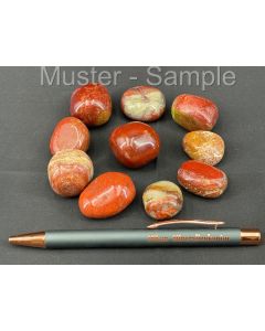 Jasper, red; tumbled stones, Indonesia; 10 pieces