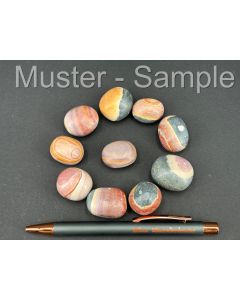 Jasper, multicoloured; tumbled stones; Indonesia; 10 pieces