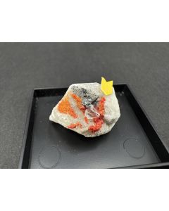 Hatchite xls, Wallisite xls, Realgar xls; Lengenbach Mine, Binn Valley, Valais, Switzerland; MM; unique piece