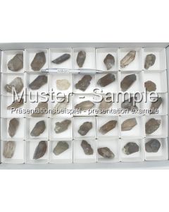 Smoky quartz xls, mountain crystal xls, chlorite; crystal pieces Zinggenstock, Switzerland, from the Strahler Rufibach; 1 flat