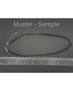 Leather strap brown (necklace); 1/16 inch (2 mm); with carbine lock; 1 piece