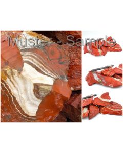 Jasper; with quartz veins, red, South Africa; 100 kg