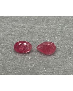 Tugtupite faceted; deep pink, semitransparent; oval; 3 x 2 mm; Greenland, Denmark; 1 piece
