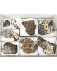 Wulfenite, Plattnerite, Hydrozincite xls; Silver Bill Mine, Gleeson, AZ, USA; 1 flat; unique (37)
