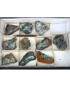 Rosasite, Aurichalcite xls; Mapimi, Mexico; 1 lot with 10 pieces; unique (97)






