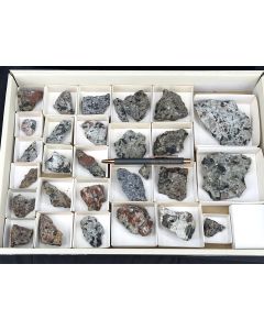 Wöhlerite, Lavenite etc.; Tvedalen, Norway ; 1 unique flat

