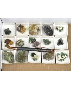 Fluorite xls; Erongo, Namibia; 1 lot with 15 pieces; unique 
