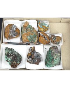 Rosasite xls; Mapimi, Mexico; 1 lot with 8 pieces; unique 