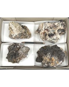 Wulfenite xls, Coronadite xls; Silver Bill Mine, Arizona, USA; 1 flat; unique
