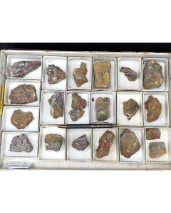 Pecoraite, Idrialite and Cinnabar; Culver Baer Mine, California, USA; 1 flat; unique
